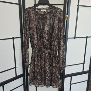 Socialite Long Sleeve Snake Print Dress